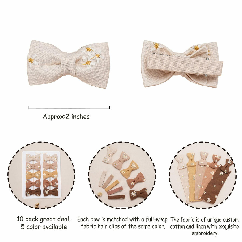 Handmade Baby Hair Clips - 10 pcs