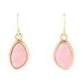 Pink Opal Golden Drop Earrings