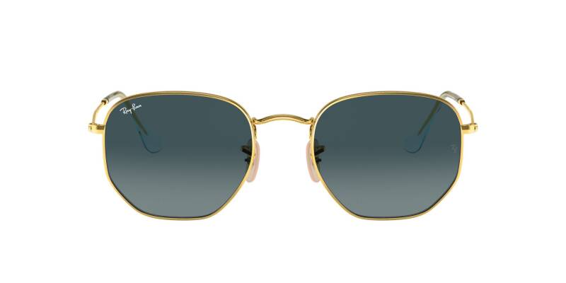 Ray-Ban Hexagonal Blue Lens Metal Sunglasses
