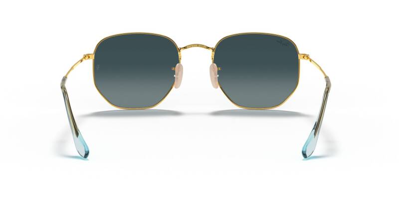 Ray-Ban Hexagonal Blue Lens Metal Sunglasses