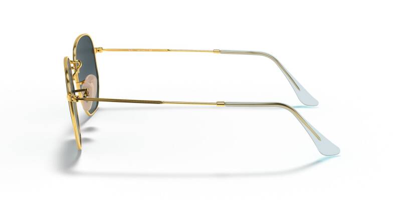 Ray-Ban Hexagonal Blue Lens Metal Sunglasses
