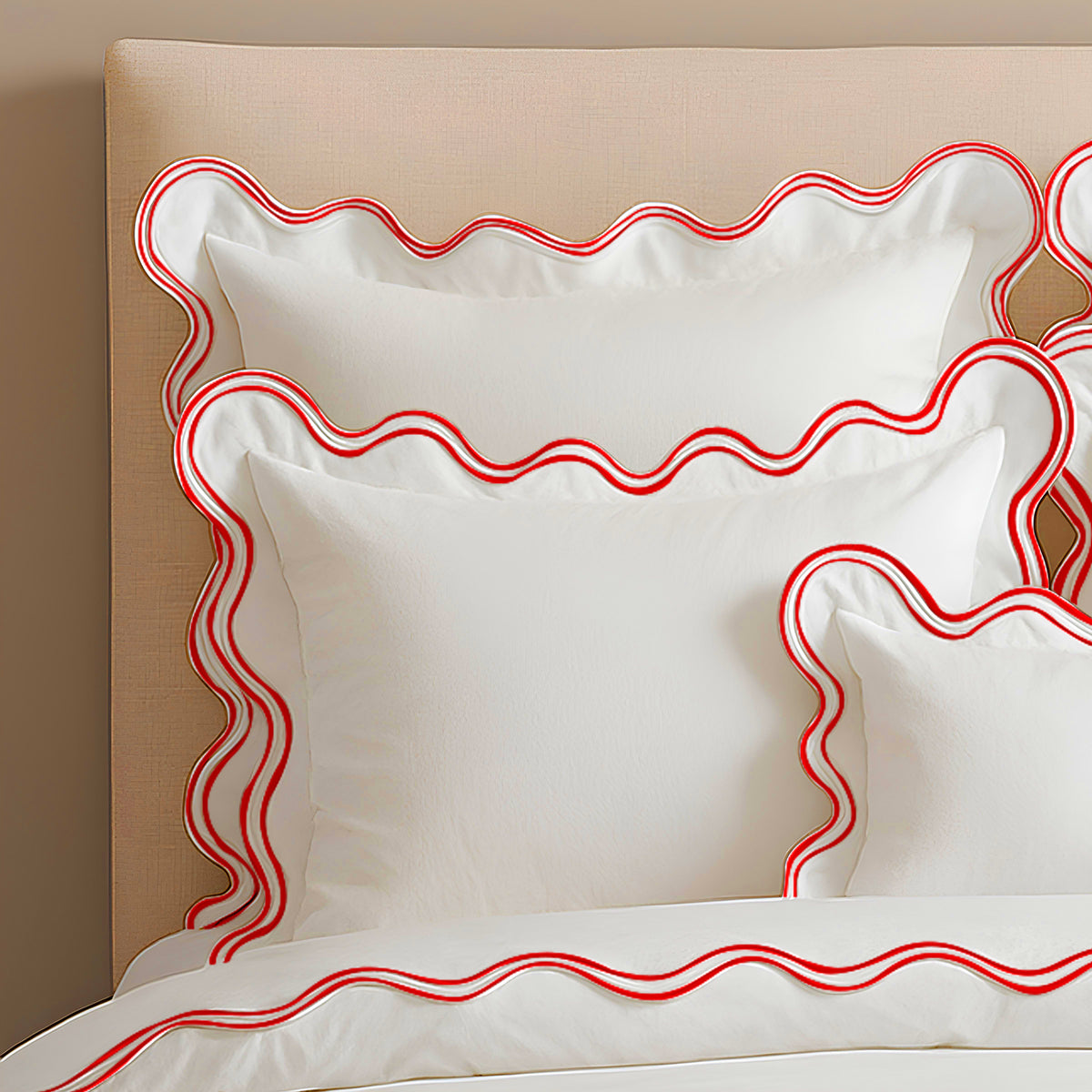 400TC Cotton Sateen Double Scalloped Duvet Cover Set